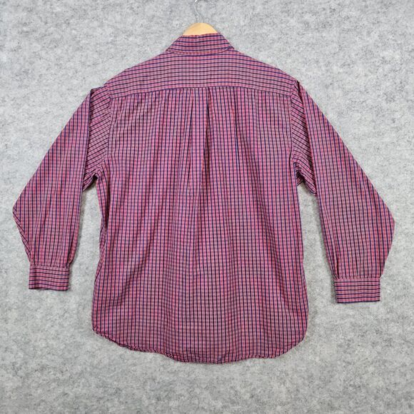 Brooks Brothers 346 Red & Blue Checks Size L Button Up/Down Cotton Dress Shirt - Picture 15 of 16